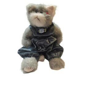 VTG Collectible Ty Beanie Baby Whiskers the Cat Blue Rose Grey Jumper 1993 RARE